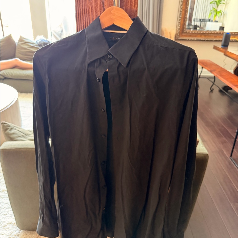 Theory Black Casual Button Down Shirt